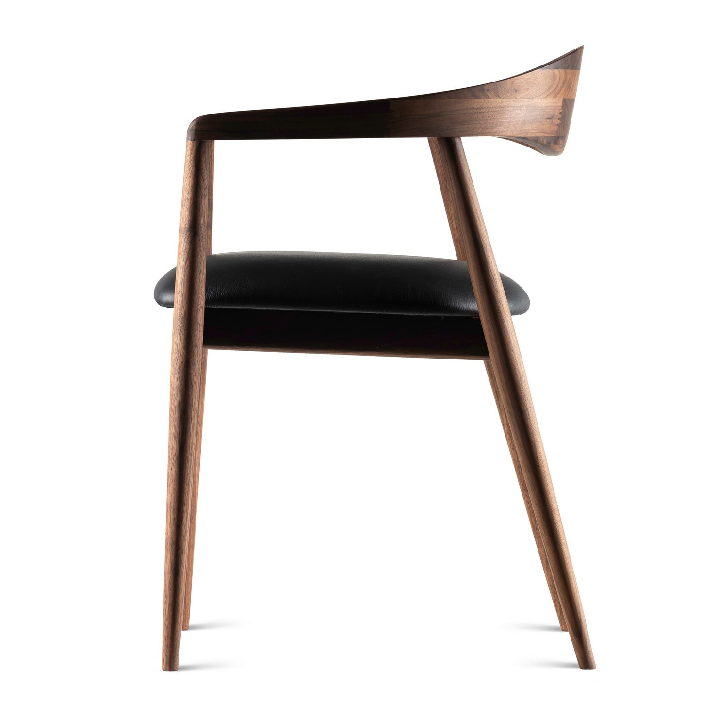 HelloChair HC307 Miru eetkamerstoel leer Onyx walnoot natural oil