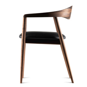 HelloChair HC307 Miru eetkamerstoel leer Onyx walnoot natural oil