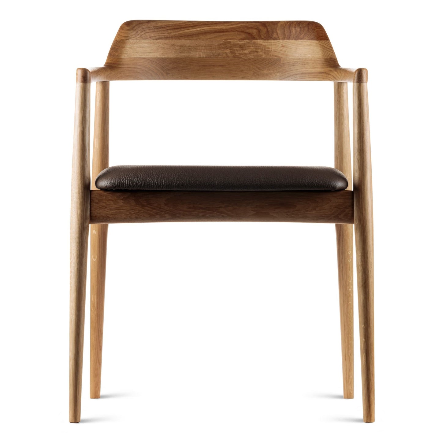 HelloChair HC308 Umi eetkamerstoel leer Dark Brown eiken manaco