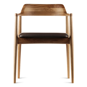 HelloChair HC308 Umi eetkamerstoel leer Dark Brown eiken manaco