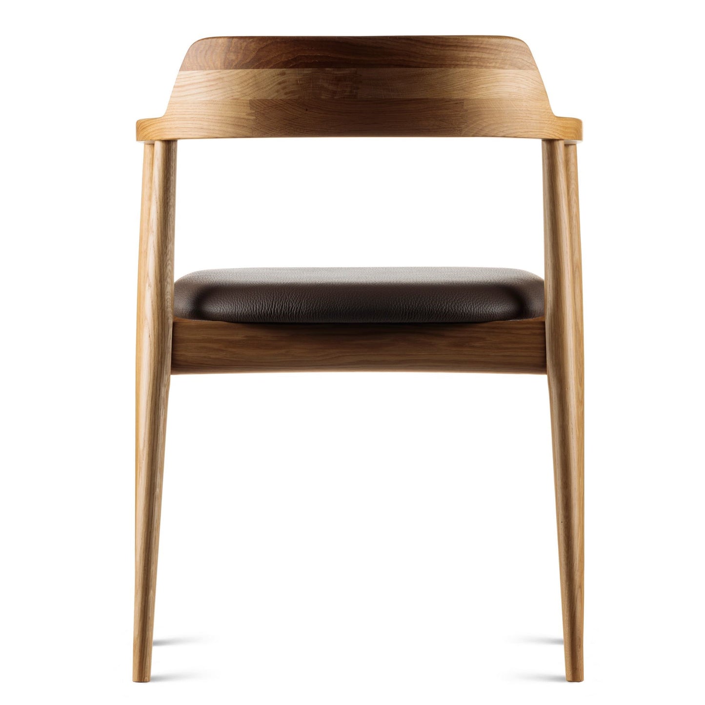 HelloChair HC308 Umi eetkamerstoel leer Dark Brown eiken manaco