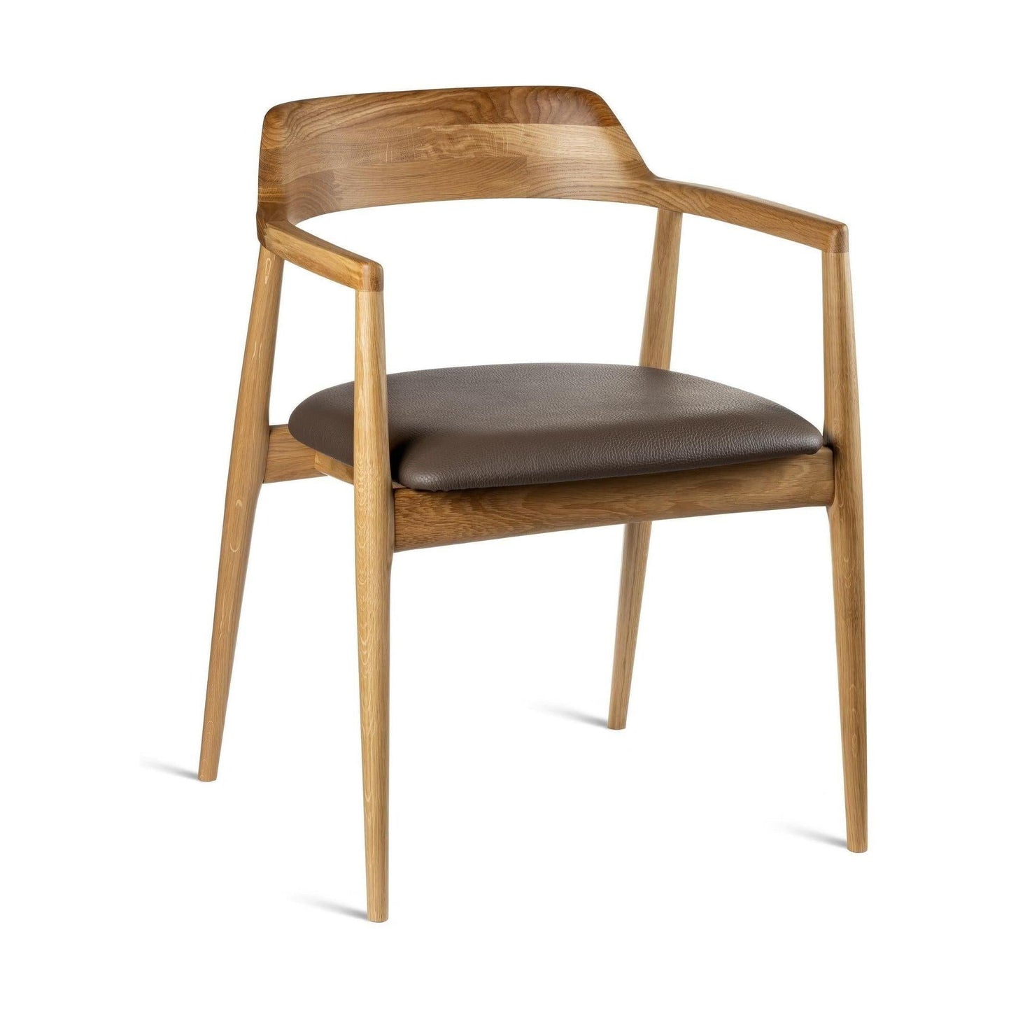 HelloChair HC308 Umi eetkamerstoel leer Dark Brown eiken manaco