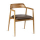 HelloChair HC308 Umi eetkamerstoel leer Dark Brown eiken manaco
