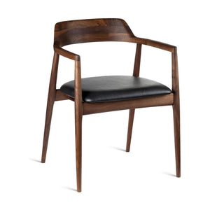 HelloChair HC308 Umi eetkamerstoel leer Onyx walnoot natural oil