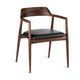 HelloChair HC308 Umi eetkamerstoel leer Onyx walnoot natural oil