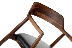 HelloChair HC308 Umi eetkamerstoel leer Onyx walnoot natural oil