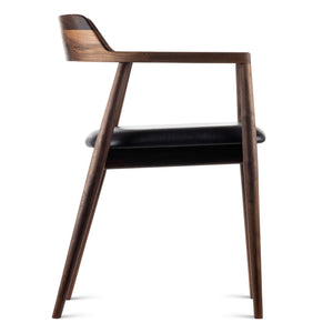 HelloChair HC308 Umi eetkamerstoel leer Onyx walnoot natural oil