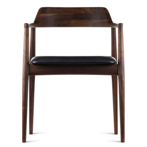 HelloChair HC308 Umi eetkamerstoel leer Onyx walnoot natural oil