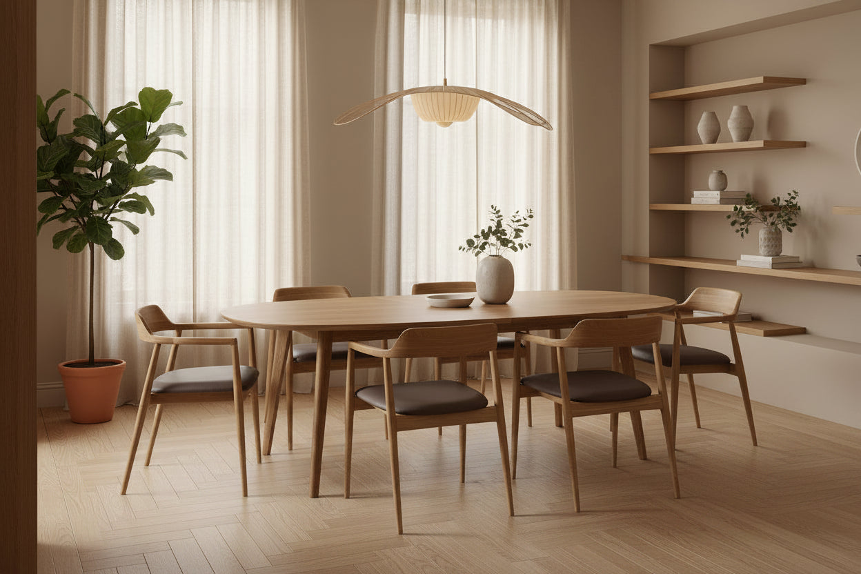 HelloChair HC308 Umi eetkamerstoel leer Dark Brown eiken manaco