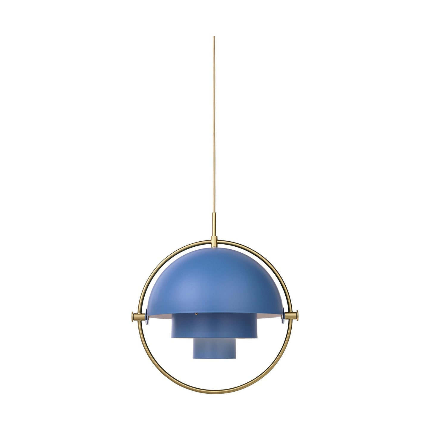 Gubi Multi-Lite hanglamp Brass / Nordic Blue