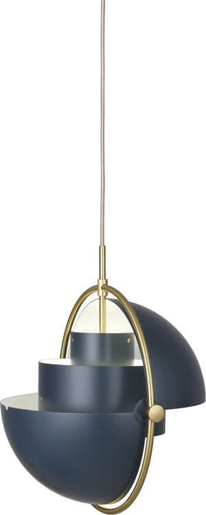 Gubi Multi-Lite hanglamp Brass / Midnight Blue