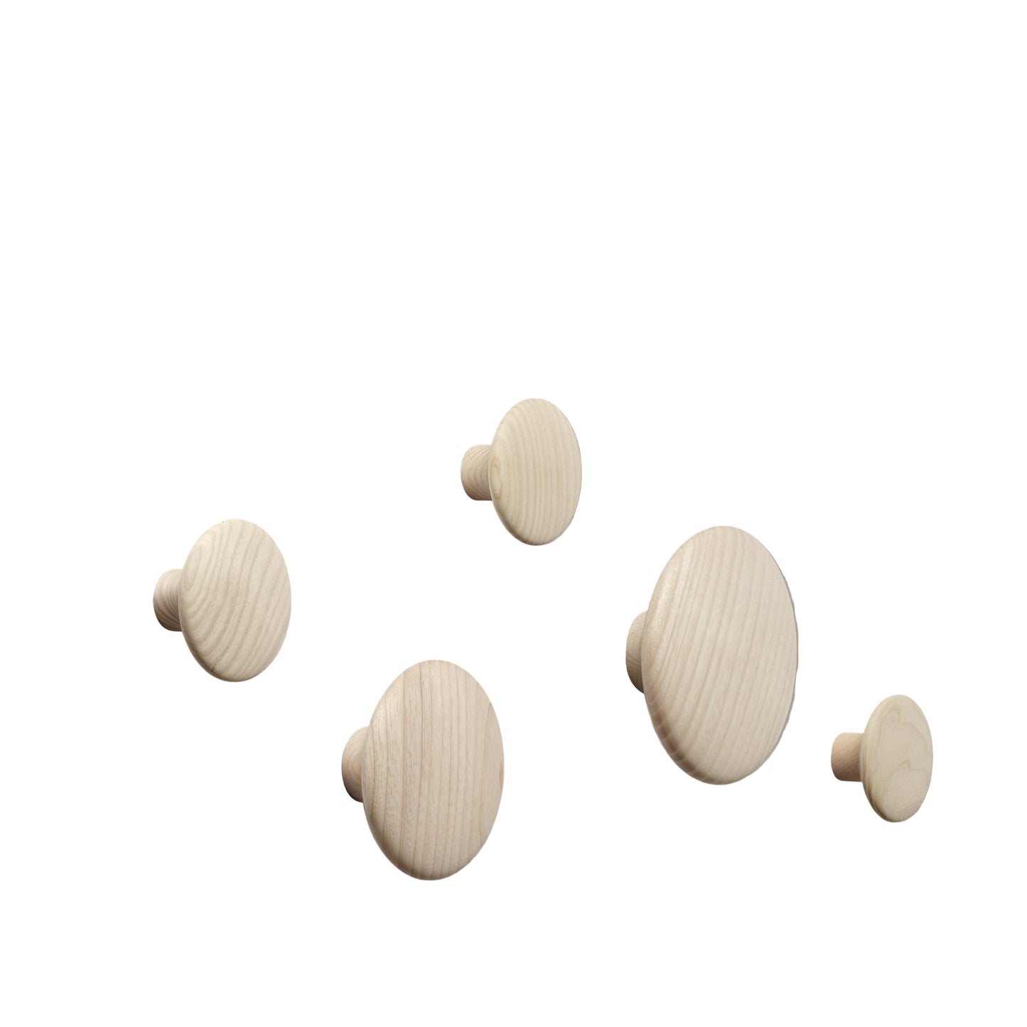Muuto Dots wandhaak set van 5 Oak