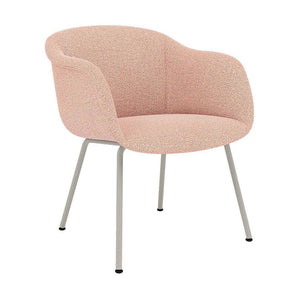 Muuto Fiber Soft eetkamerstoel gestoffeerd Ecriture 640 vierpoot staal