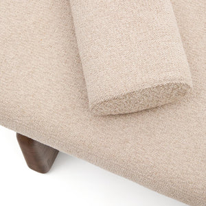 Kave Home Topaz ligbed chenille Beige essen met noten afwerking