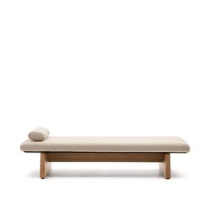 Kave Home Topaz ligbed chenille Beige essenhout naturel