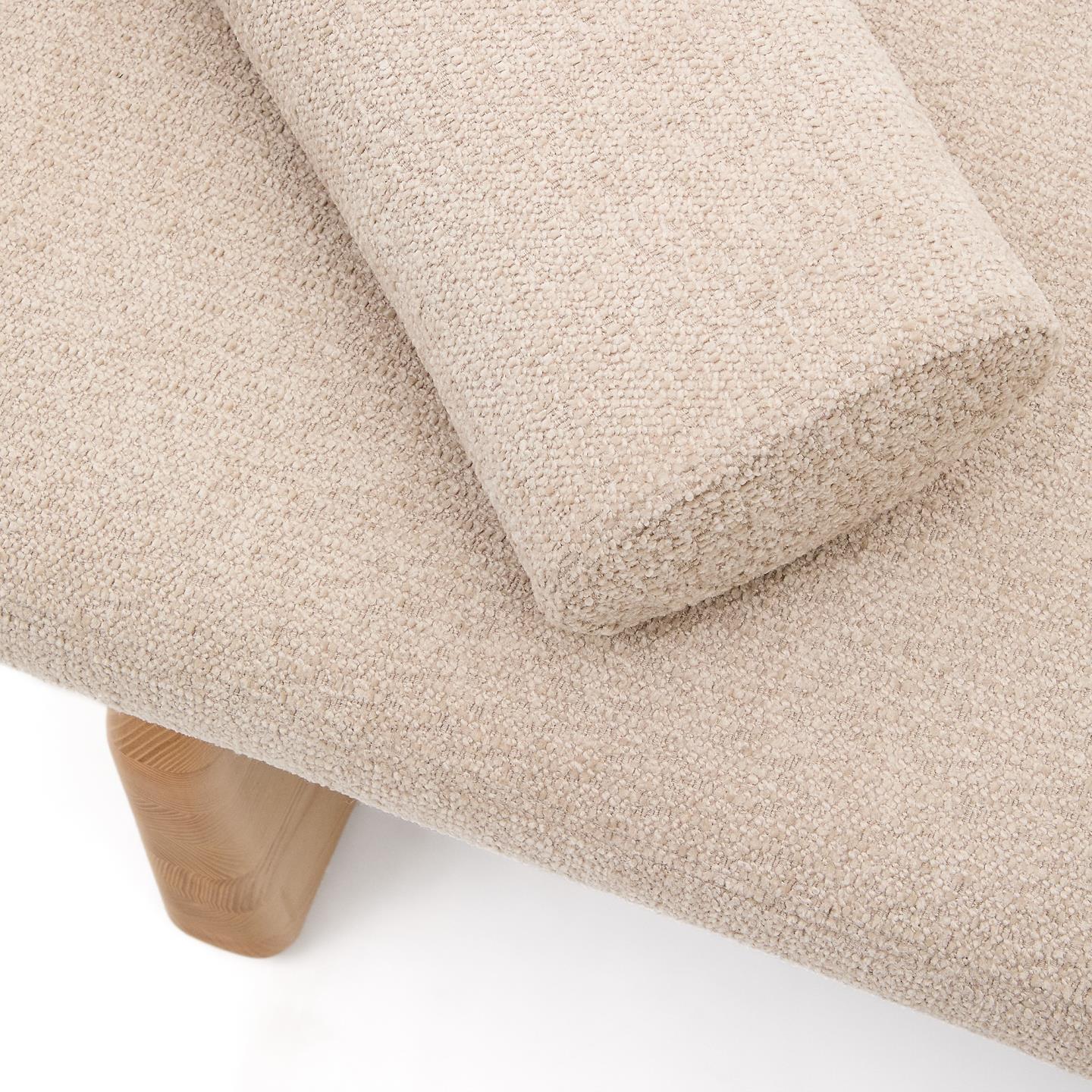 Kave Home Topaz ligbed chenille Beige essenhout naturel