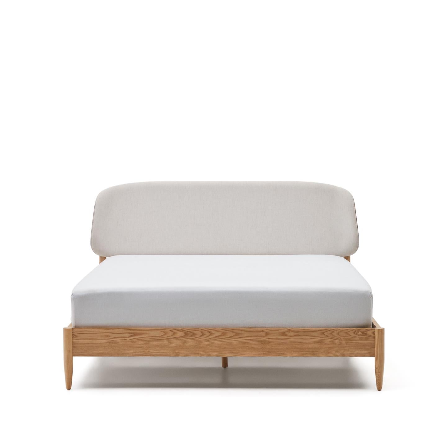 Kave Home Octavia bed met gestoffeerd hoofdbord Wit