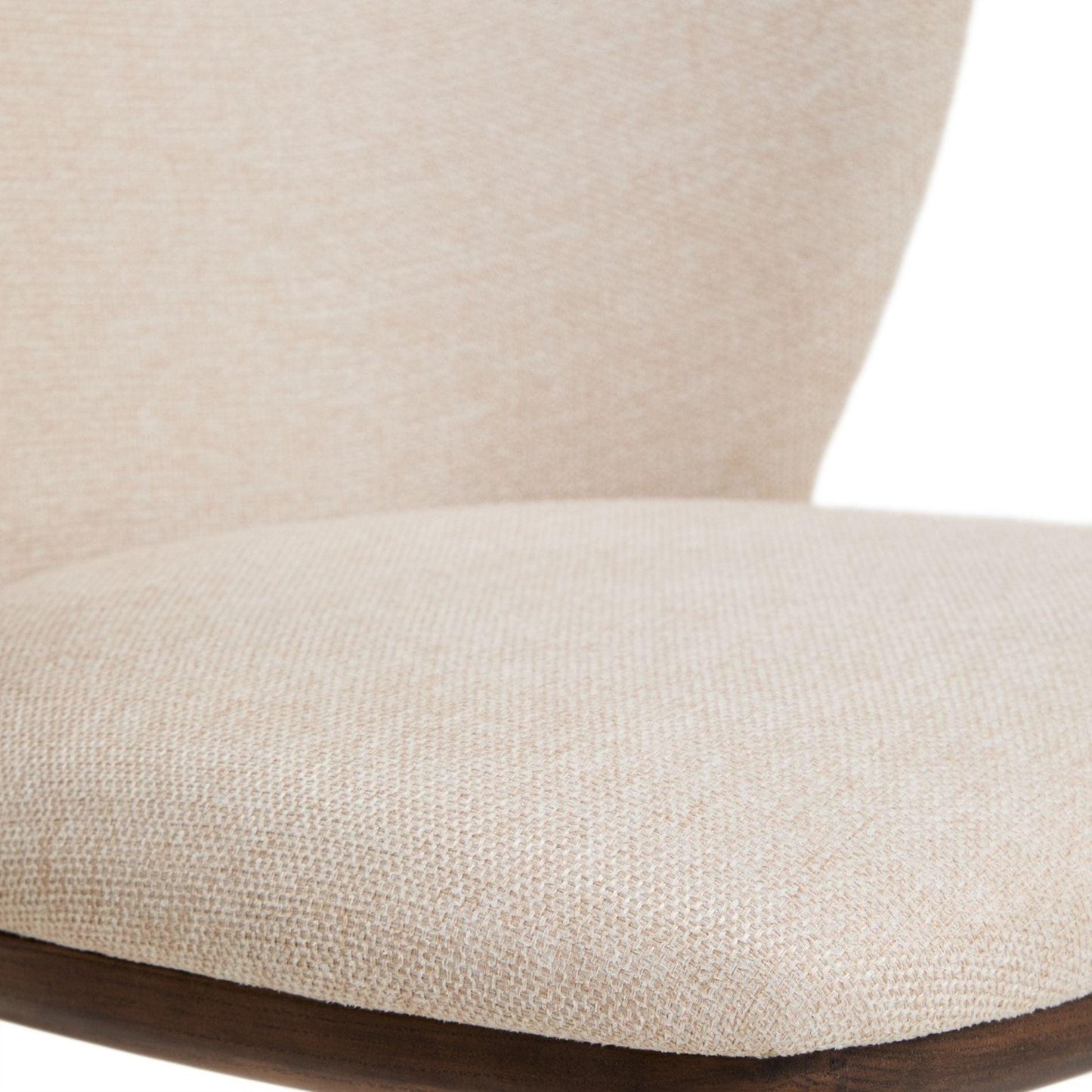 Kave Home Ciselia barkruk H65 chenille Beige poot donker hout