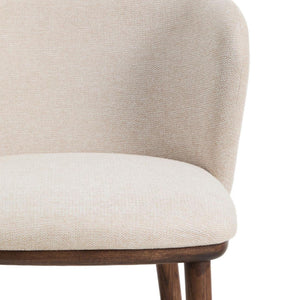 Kave Home Ciselia barkruk H75 chenille Beige poot donker hout