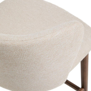 Kave Home Ciselia barkruk H75 chenille Beige poot donker hout