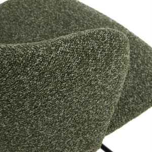 Kave Home Ciselia barkruk H65 dik chenille Groen poot zwart