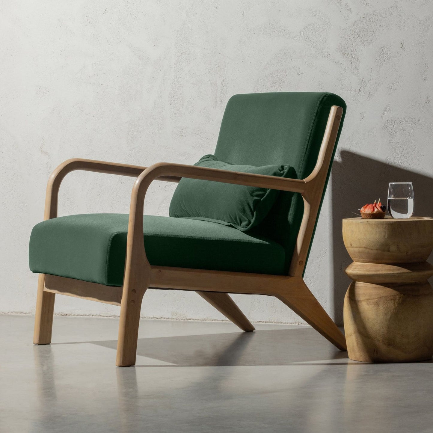 WOOOD Mark fauteuil velvet Flesgroen