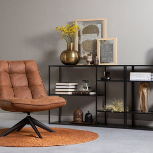 WOOOD Jouke fauteuil leerlook Cognac