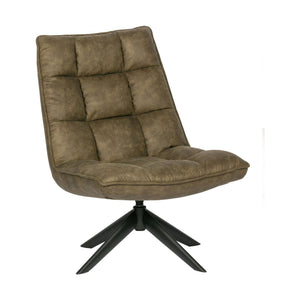 WOOOD Jouke fauteuil leerlook Groen