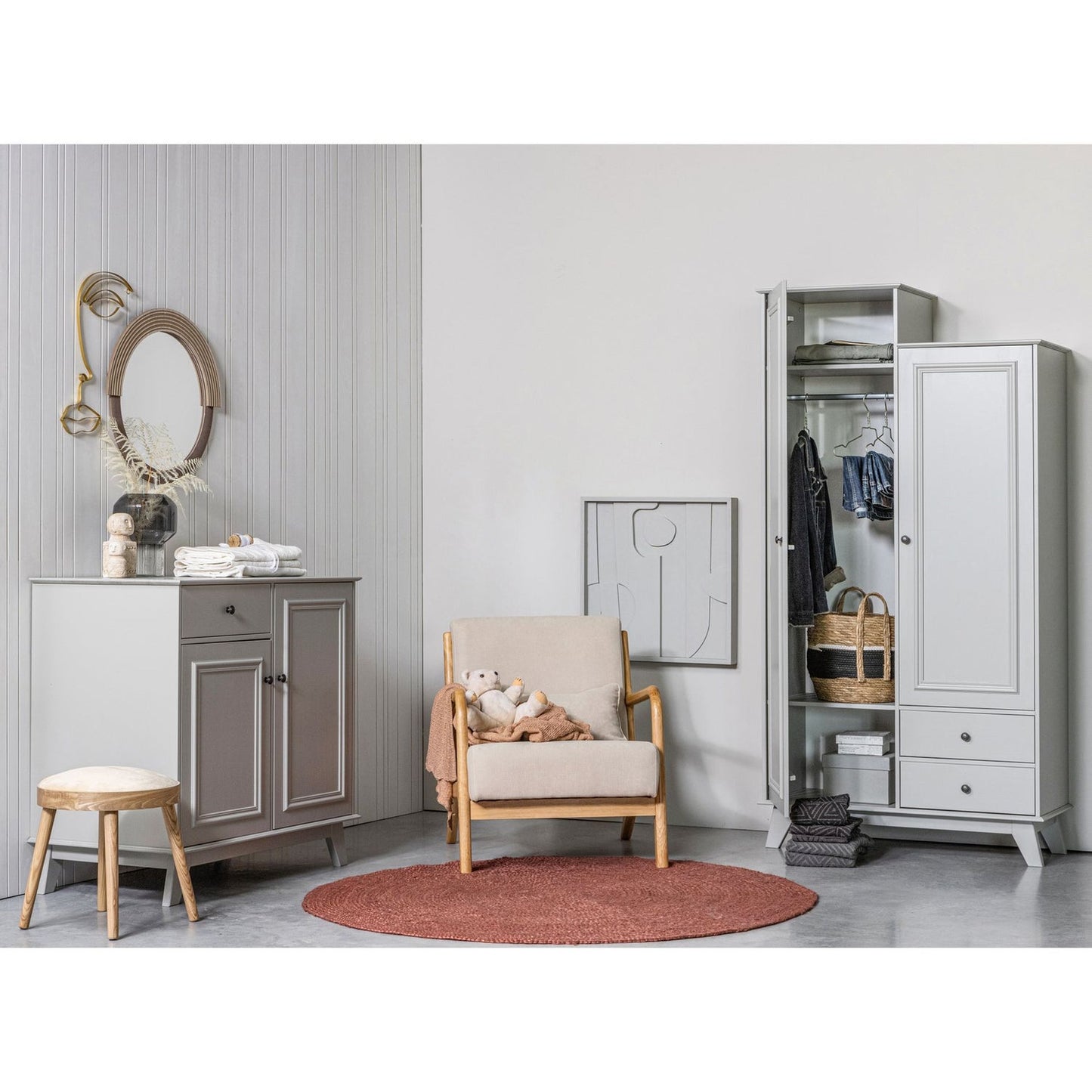 WOOOD Mark fauteuil geweven Naturel