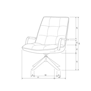 WOOOD Jouke fauteuil met arm leerlook Cognac