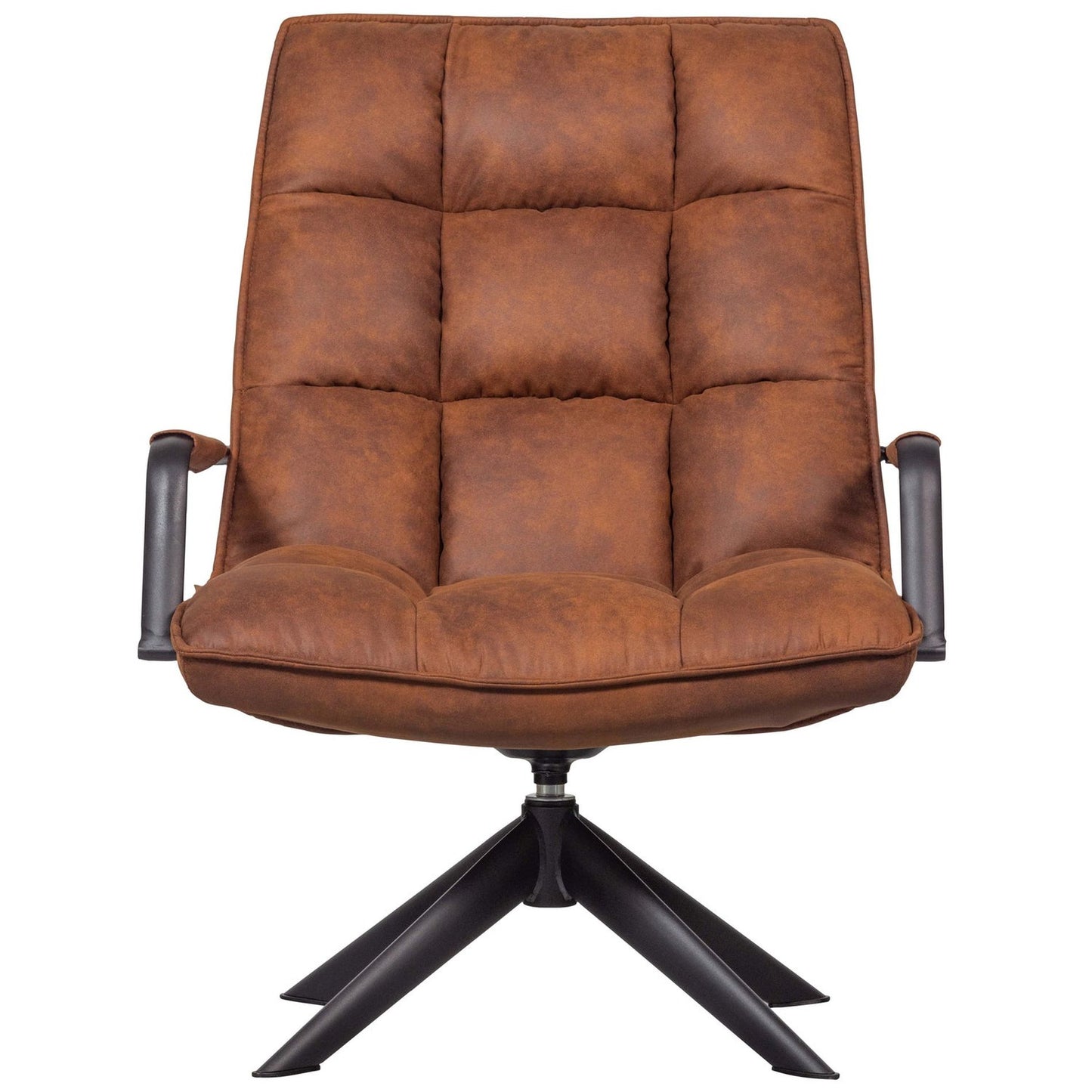 WOOOD Jouke fauteuil met arm leerlook Cognac