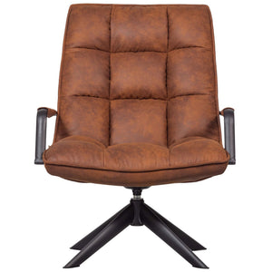 WOOOD Jouke fauteuil met arm leerlook Cognac