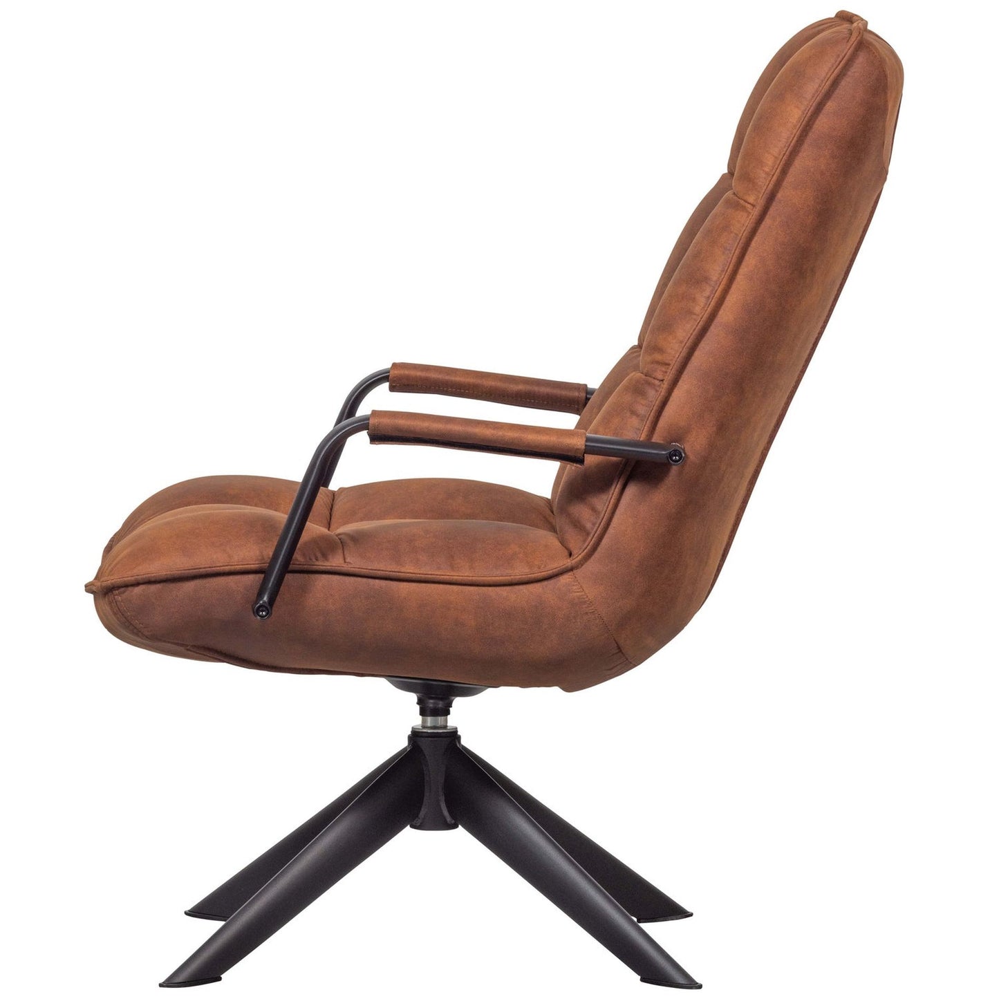 WOOOD Jouke fauteuil met arm leerlook Cognac