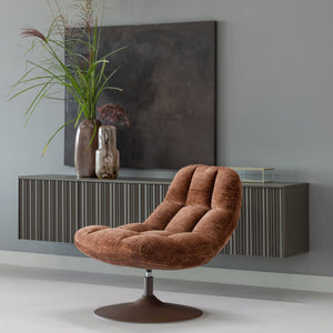 WOOOD Elvi fauteuil chenille Roestbruin