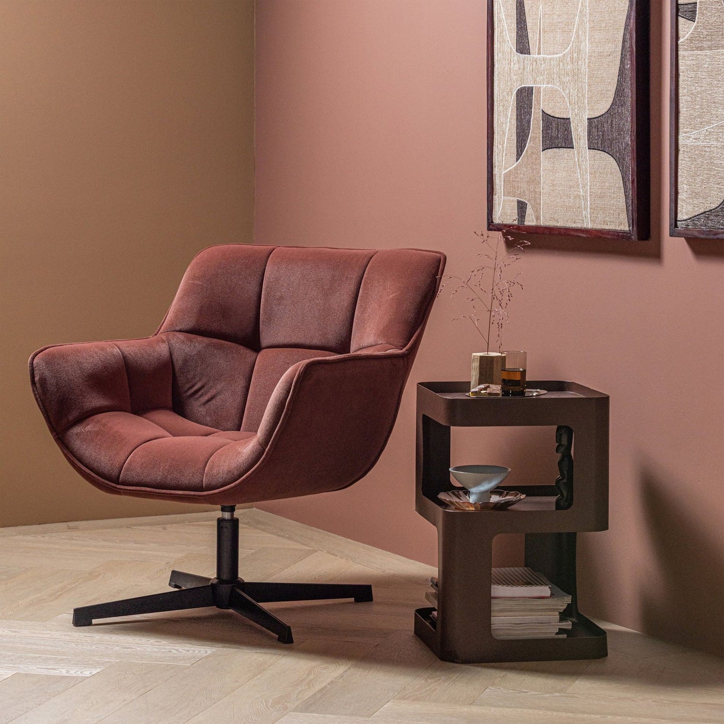 WOOOD Wibo fauteuil Bruinrood