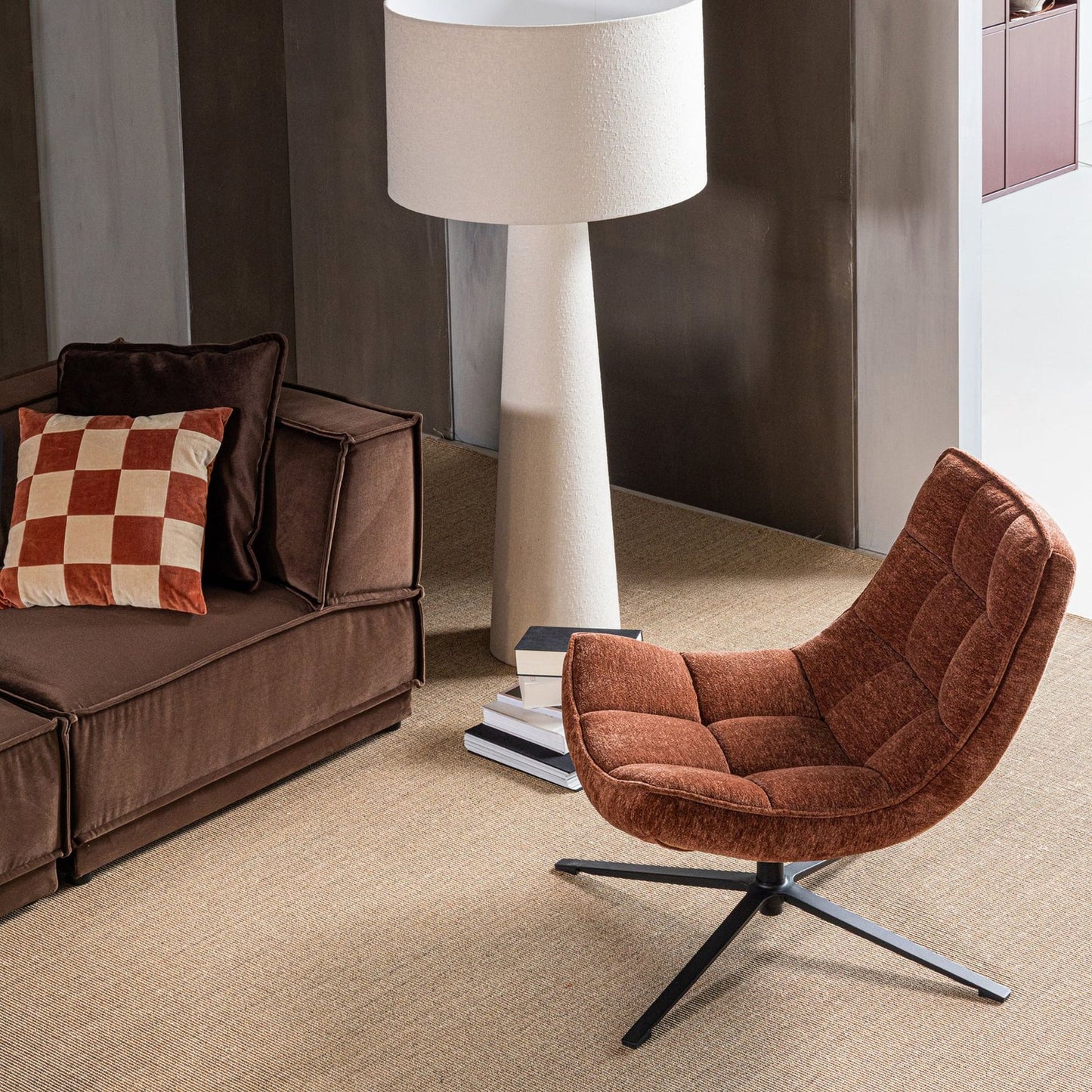 WOOOD Maudi fauteuil chenille Bruin