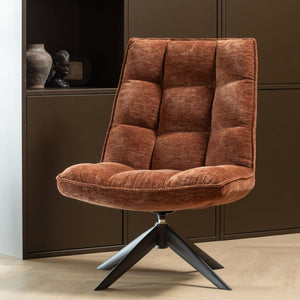 WOOOD Jouke fauteuil chenille Roestbruin