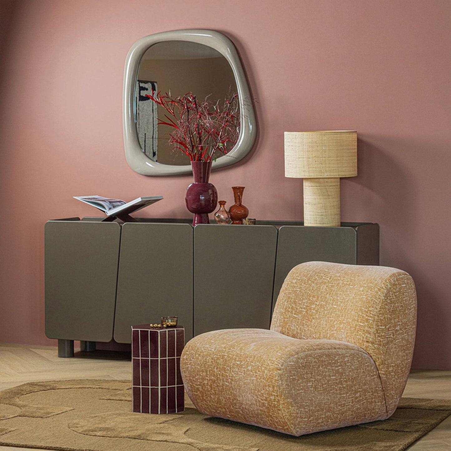 WOOOD Nomu fauteuil velvet Lichtgeel