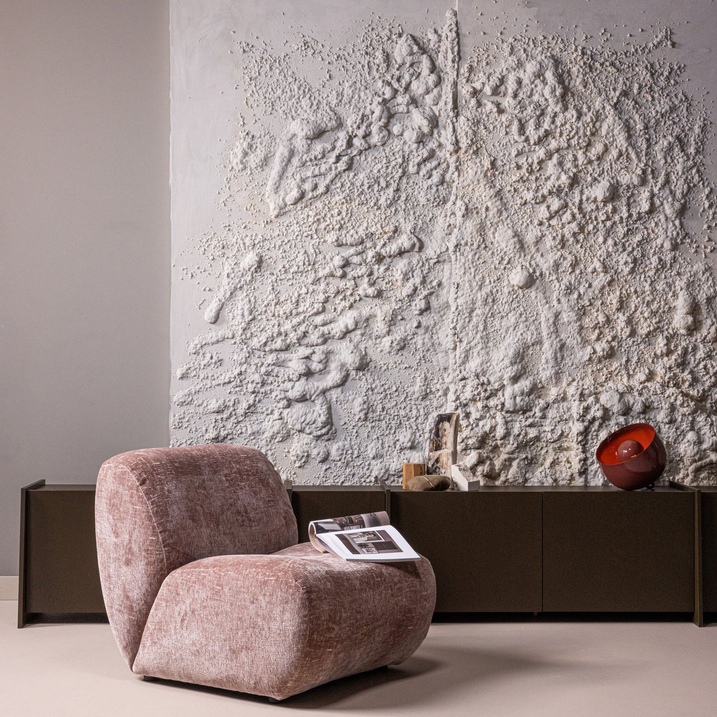 WOOOD Nomu fauteuil velvet Lichtroze