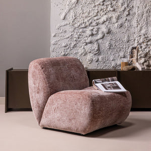 WOOOD Nomu fauteuil velvet Lichtroze