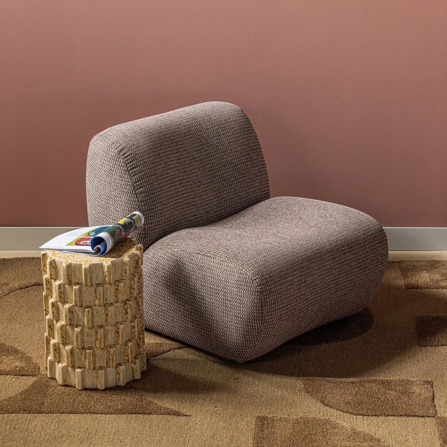 WOOOD Nomu fauteuil chenille Bruin