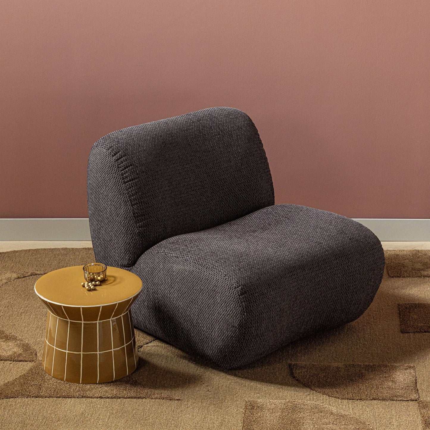 WOOOD Nomu fauteuil chenille Antraciet