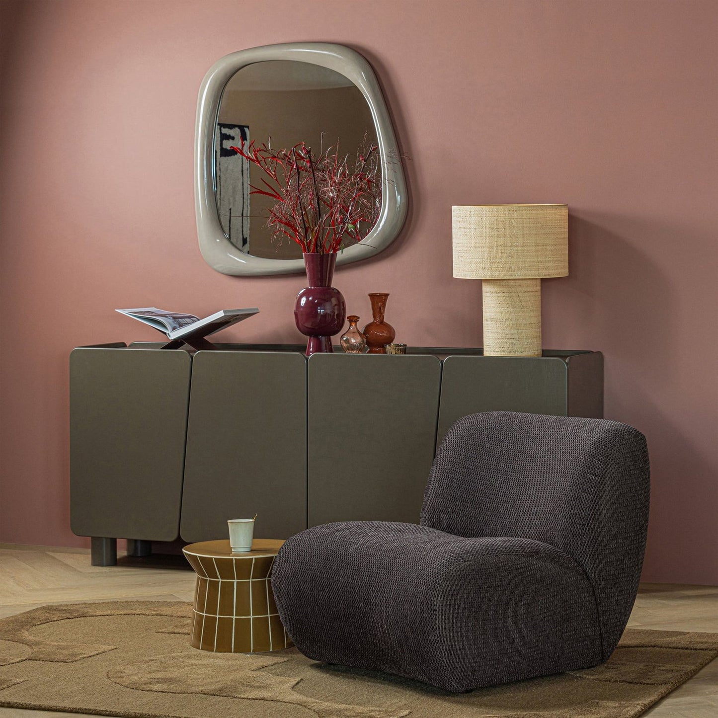WOOOD Nomu fauteuil chenille Antraciet
