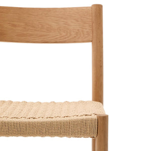 Kave Home Yalia barkruk H65 met rugleuning Eiken