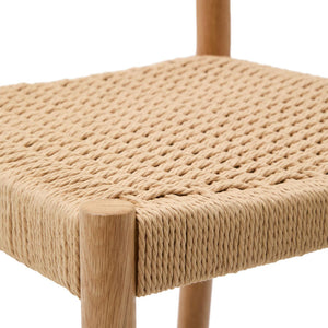 Kave Home Yalia barkruk H65 met rugleuning Eiken