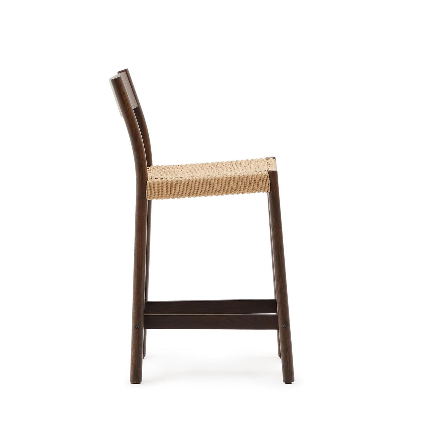 Kave Home Yalia barkruk H65 met rugleuning Walnoot