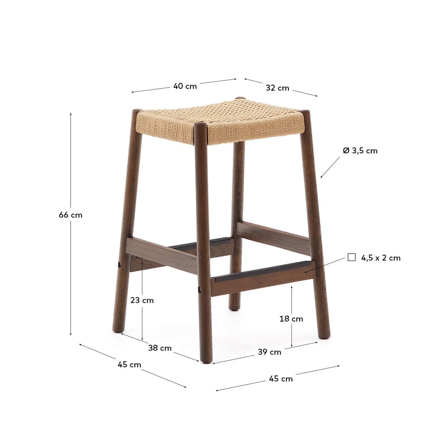 MUEBLEAR - Hoge grenen Kruk zonder lak MUEBLEAR - Hoge grenen Kruk zonder lak
