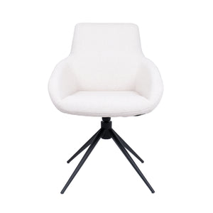 HelloChair HC23 Noam eetkamerstoel Mossa Cream spinpoot zwart