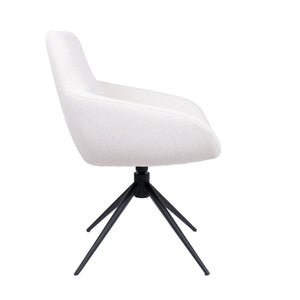 HelloChair HC23 Noam eetkamerstoel Mossa Cream spinpoot zwart