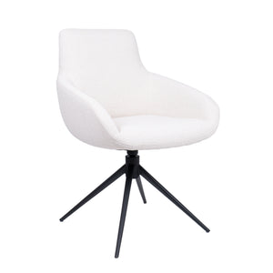 HelloChair HC23 Noam eetkamerstoel Mossa Cream spinpoot zwart